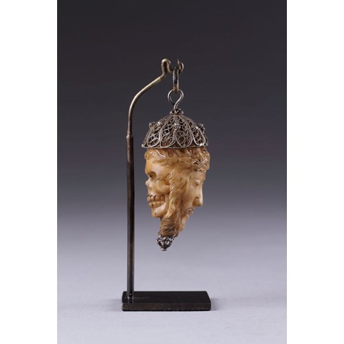 Spanish Memento Mori Janus Head Rosary Bead